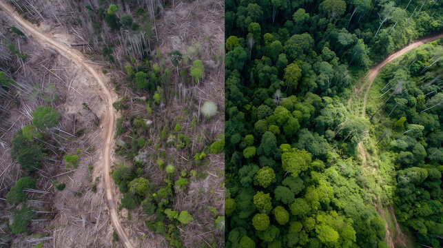 aerial view of green forest - Powered by Adobe