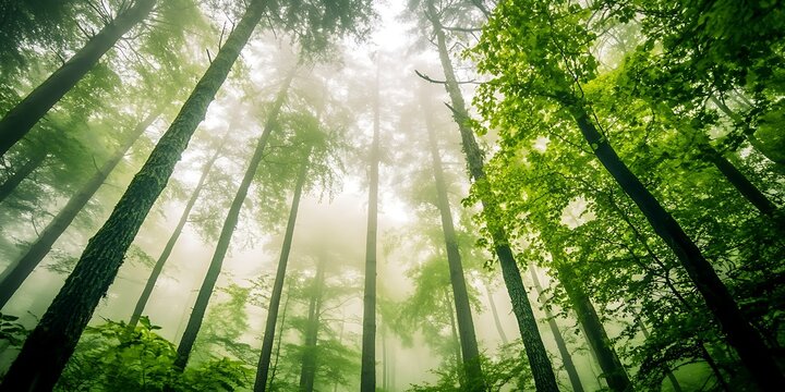 sun rays through the forest
