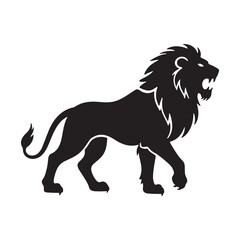 Lion vector illustration featuring wild animal art in cartoon and silhouette style