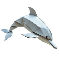 Geometric Origami Dolphin: A Modern Paper Sculpture of Marine Life, Faceted Design, Aquatic Artwork, Ocean Mammal, Stylish Papercraft, Creative Art