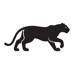 panther silhoutte in white backraund