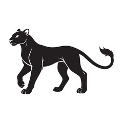 Naklejka premium Black Panther Silhouette Vector Illustration in white backraund