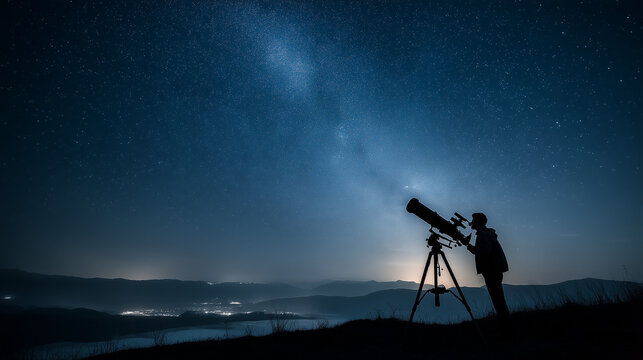 telescope at night - Powered by Adobe