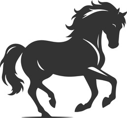 Obraz premium Black horse artwork drawing animal vector silhouette
