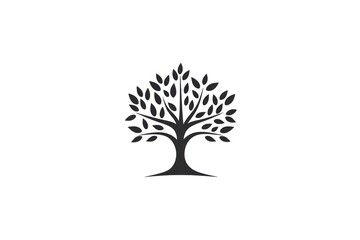 Obraz premium Drawing logo tree line.