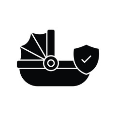 Child insurance baby stroller :Vector Icon which can easily modify or edit