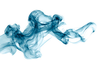 Naklejka premium Abstract blue ink swirl on black background artistic design, On Transparent Background