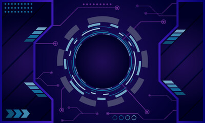 High tech abstract background featuring glowing blue and geometric elements with a futuristic design and dark theme perfect for presentations technology dashboards and sci fi graphics