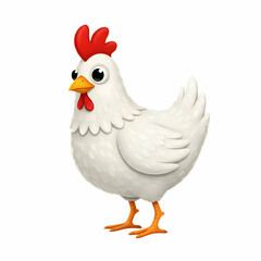 Fototapeta premium Cute Cartoon Chicken Illustration Perfect for Farm Themes Childrens Books and More