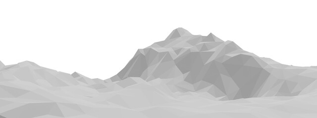 White low polygon ice mountain.