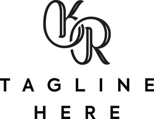 Alphabet letter icon logo KR