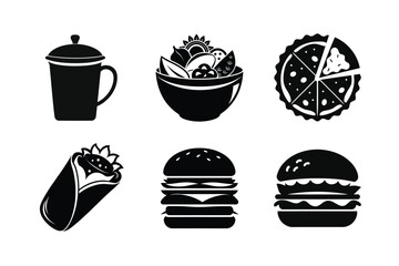 set of icons of fast food