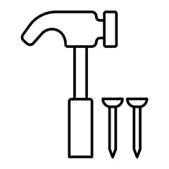 Hammer and Nails outline icon