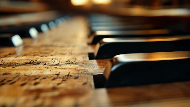 A close up of a sheet with music notes on it