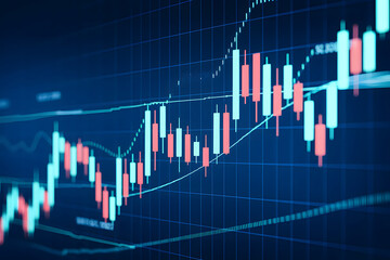 Dynamic Stock Market Candlestick Chart Showing Growth