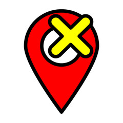 Invalid Locator Vector Filled Icon Design