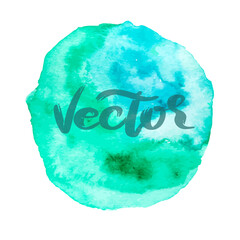 Blue and Green Hand Drawn Watercolor Drops Vector Illustration