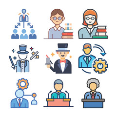 business people icon set