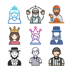 Fototapeta premium set of funny cartoon builder