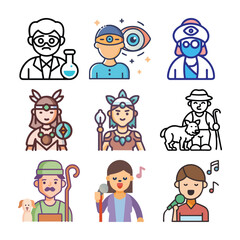 set of funny cartoon people