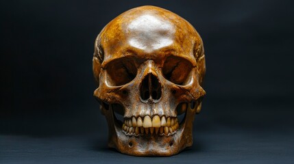 Human Skull, Detailed Anatomical Study, Dark Background