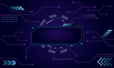 Abstract circuit board elements on technology blue futuristic background. Circuit board illustration. Tech network. Cyber connection electronic. AI chip and Big Data concept.