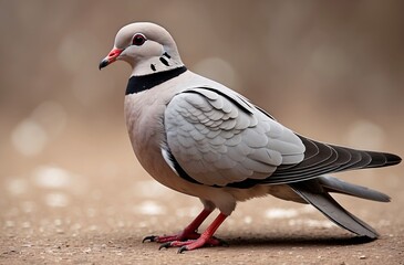 elegant dove standing gracefully against a softly blurred background