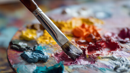 Obraz premium brushes and palette