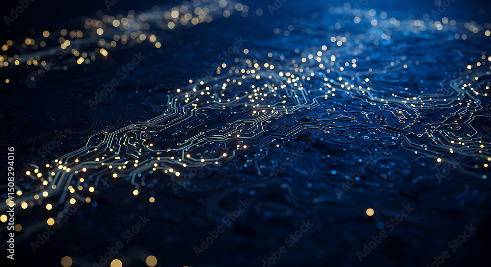 Poster abstract glowing circuit board technology background digital data network electronic pathways