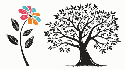 flower-tree-vector-icon-set