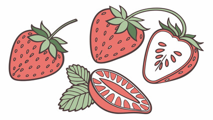 strawberry-vector-icon-set