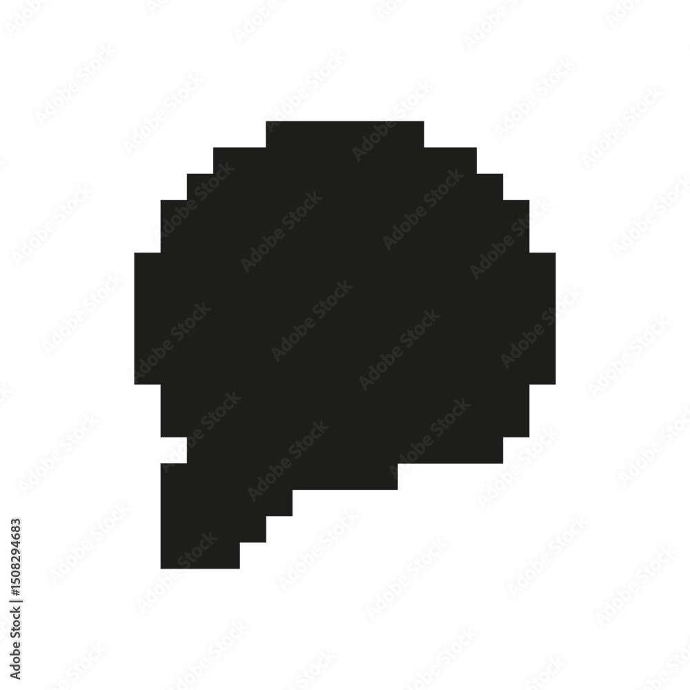 Poster speech bubble pixel art icon. communication, dialogue, and conversation symbol. retro style chat int