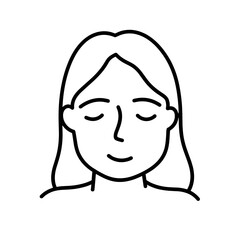 Fototapeta premium Calm face embodying balanced hormones in minimalist line art, clarity