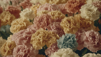 watercolor botanical Carnation flowers texture template background.Elegant wedding invitation card background . Minimal hand painted Design for wedding or Valentine's Day