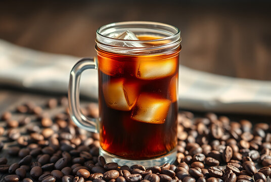 A chilled caffeine drink served in a trendy jar for modern coffee lovers