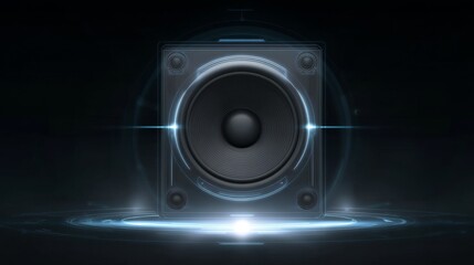 Fototapeta premium A high-quality audio speaker emitting sound in a stylish, modern design.