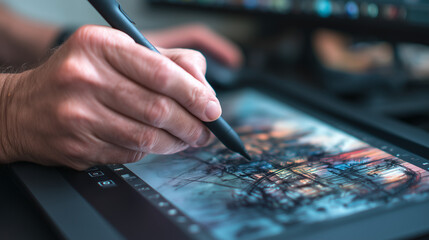 Obraz premium man working on computer
