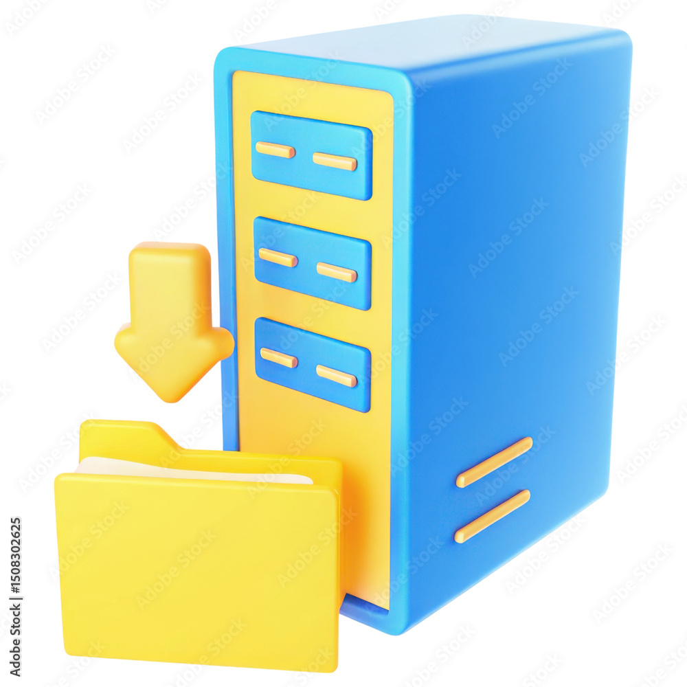 Aufkleber vpn proxy protection concept. file cabinet with open drawer and folder inside.
