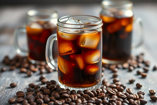A chilled caffeine drink served in a trendy jar for modern coffee lovers