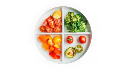 Colorful vegetable plate, healthy diet control, fresh, vibrant
