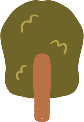 Flat illustration of a simple round tree with a tall trunk