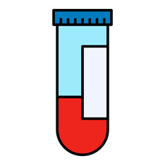 Blood Sample Test Tube Icon: Laboratory Analysis, Medical Research, Healthcare Diagnosis. Editable Vector for Science & Clinic