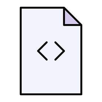 Programming Code File Icon: Software Development, Coding Document, Web Design, Data Script. Editable Vector for Developers & IT Projects