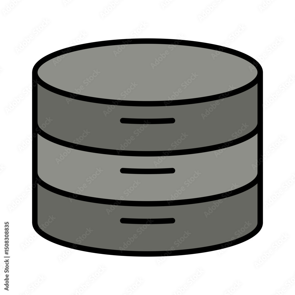 Poster database server icon vector: data storage, big data, cloud computing, technology, information manage