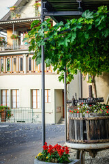 Village dans la région viticole de Lavaux en Suisse