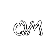 QM monogram logo design letter text name symbol monochrome logotype alphabet character simple logo
