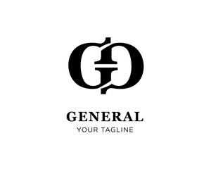 simple abstract vintage GG logo icon symbol design template illustration inspiration