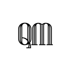 QM monogram logo design letter text name symbol monochrome logotype alphabet character simple logo