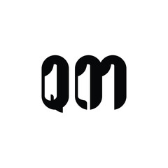 Obraz premium QM monogram logo design letter text name symbol monochrome logotype alphabet character simple logo