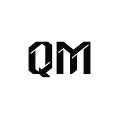 QM monogram logo design letter text name symbol monochrome logotype alphabet character simple logo